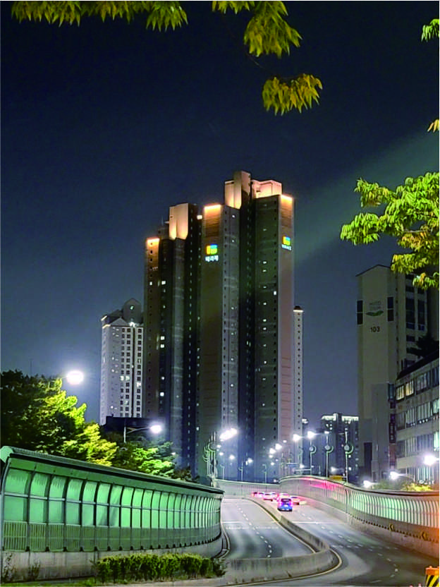 수원 우만  한일 베라체 에코플러스 아파트 경관조명 시공